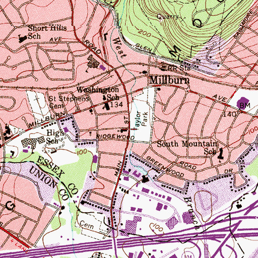 Topographic Map of Saint Stephens Preschool, NJ