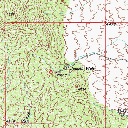 Topographic Map of Jewell Well, AZ