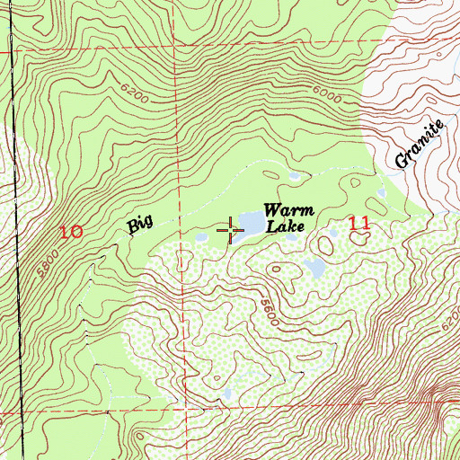Topographic Map of Warm Lake, CA