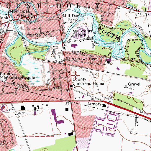 Topographic Map of Mary A Dobbins School, NJ