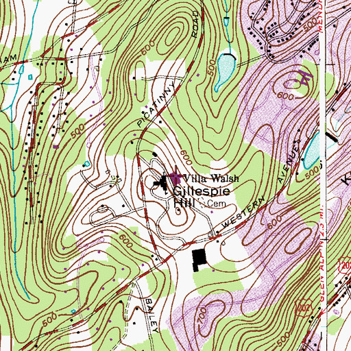Topographic Map of Villa Walsh Academy School, NJ