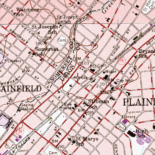 Topographic Map of Star Bright Christian Learning Center School, NJ