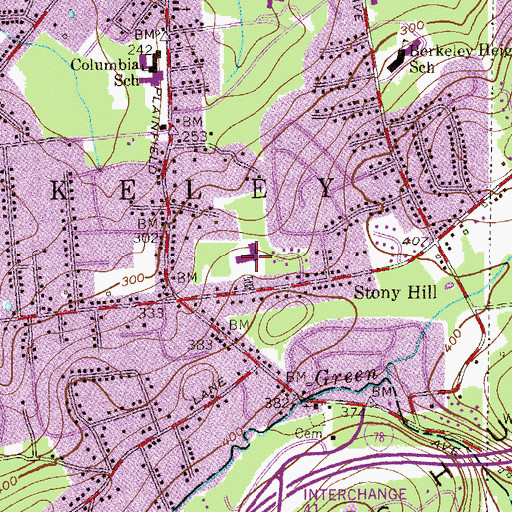 Topographic Map of Early Childhood Center Hamilton Terrace School, NJ
