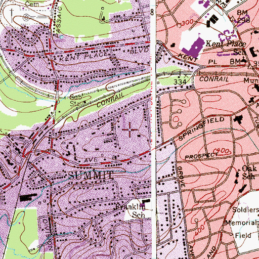 Topographic Map of Summit Child Care Center School, NJ