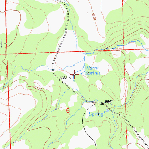 Topographic Map of Warm Spring, CA