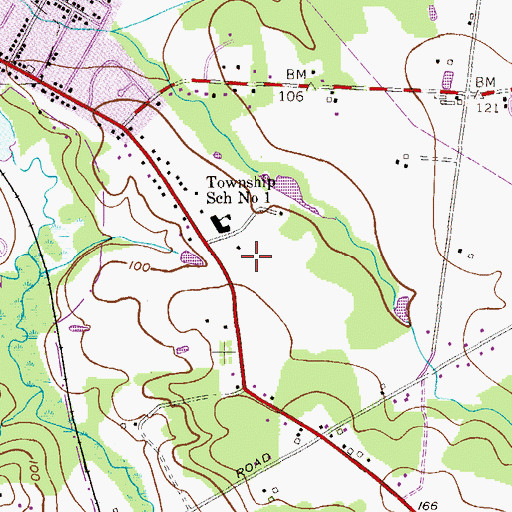 Topographic Map of Brookside Elementary School, NJ