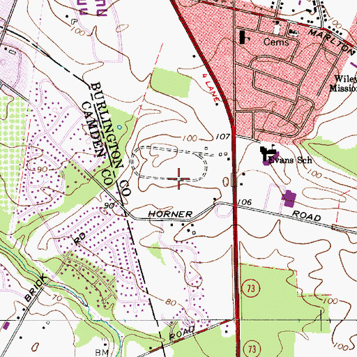 Topographic Map of Under The Sun Learning Center School, NJ