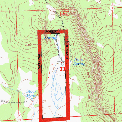 Topographic Map of Warm Spring, CA
