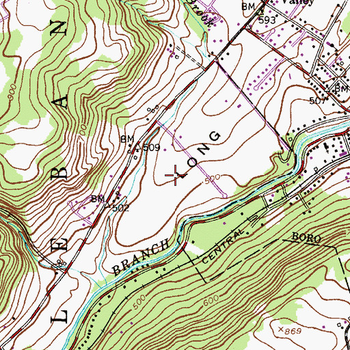 Topographic Map of Valley View Elementary School, NJ
