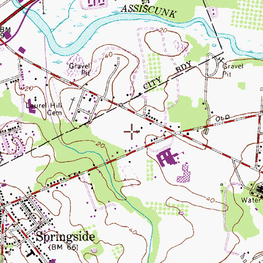 Topographic Map of Fountain Woods Elementary School, NJ