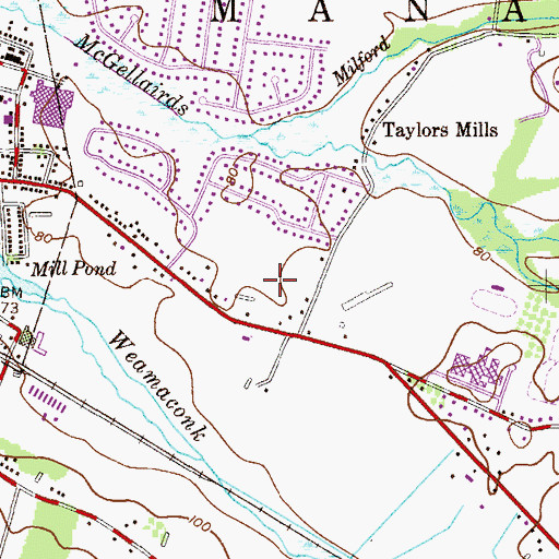 Topographic Map of Temple Beth Shalom School, NJ