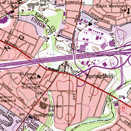 Topographic Map of Childrens Academy School, NJ