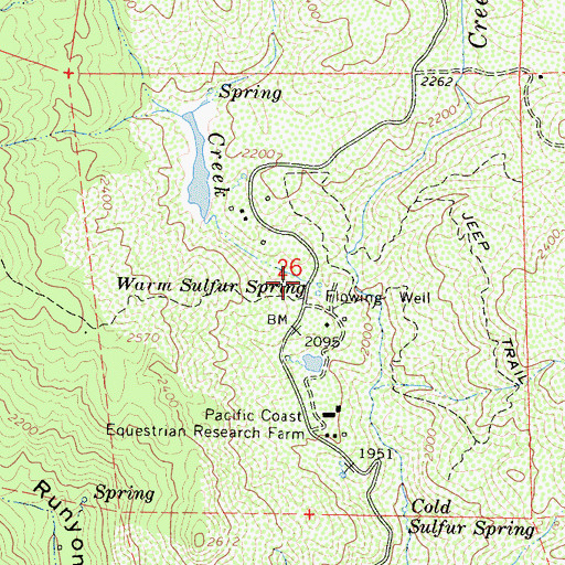 Topographic Map of Warm Sulphur Spring, CA
