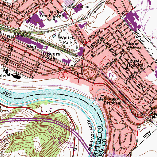 Topographic Map of Andover Morris Elementary School, NJ