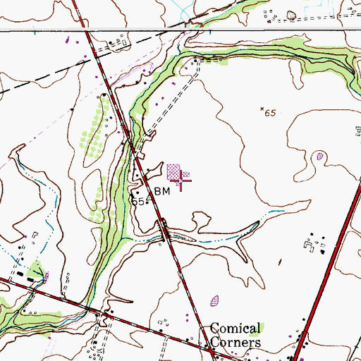 Topographic Map of Pemberton Township High School, NJ