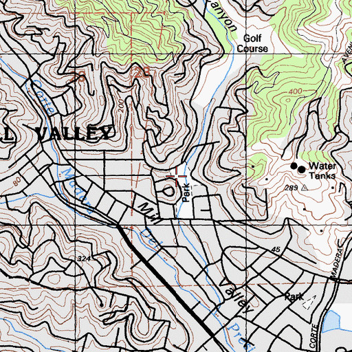 Topographic Map of Warner Canyon, CA
