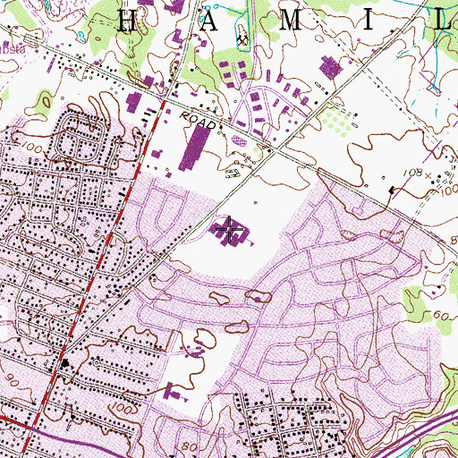 Topographic Map of Albert E Grice Middle School, NJ