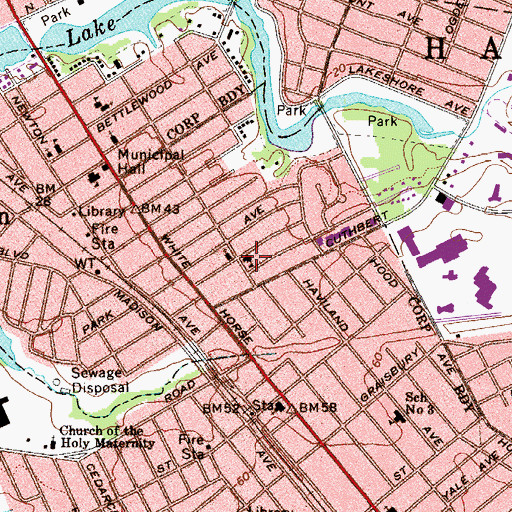 Topographic Map of Clyde S Jennings Elementary School, NJ
