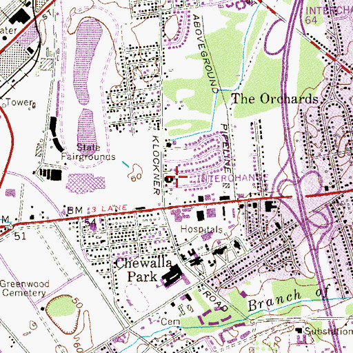 Topographic Map of Klockner Elementary School, NJ