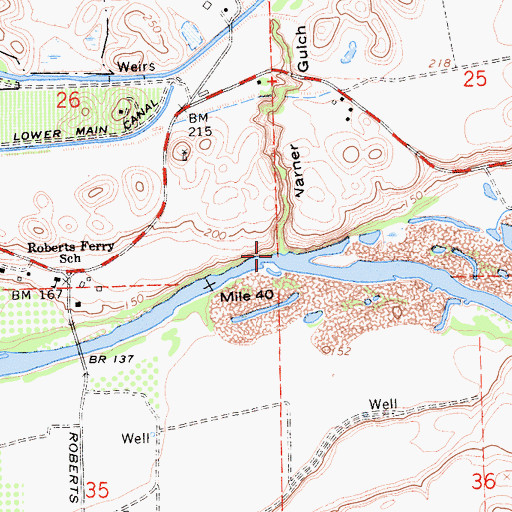 Topographic Map of Warner Gulch, CA