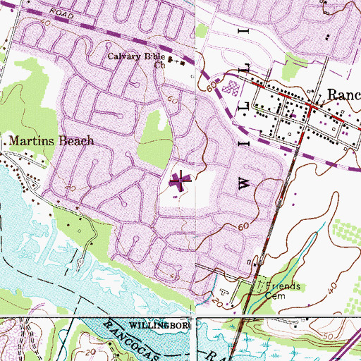 Topographic Map of Twin Hills Elementary School, NJ