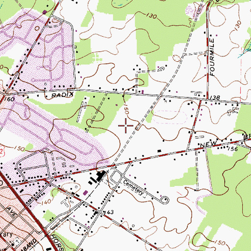 Topographic Map of Radix Elementary School, NJ