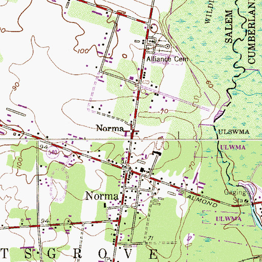 Topographic Map of Norma School, NJ