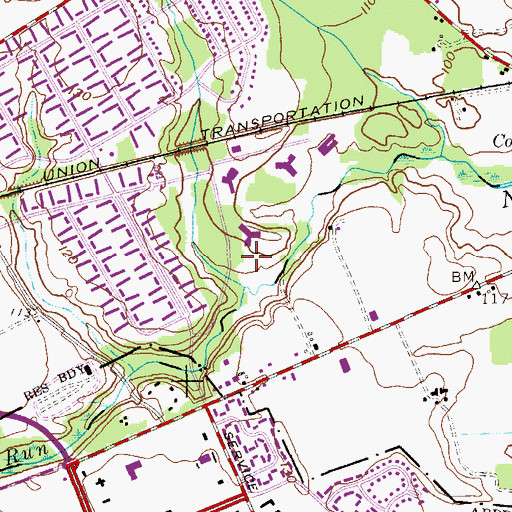 Topographic Map of Columbia Elementary School, NJ
