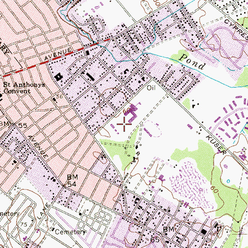 Topographic Map of McCorristin Catholic High School, NJ