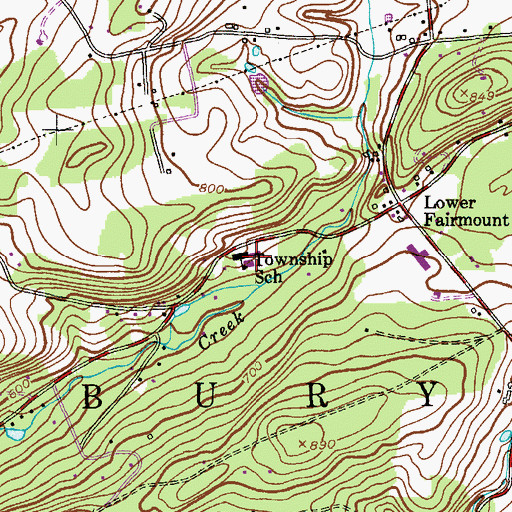 Topographic Map of ESC Academy at Tewksbury School, NJ