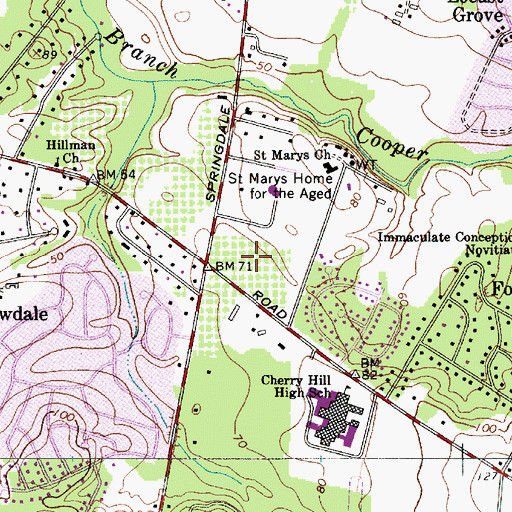 Topographic Map of Katz Jewish Community Center Preschool, NJ