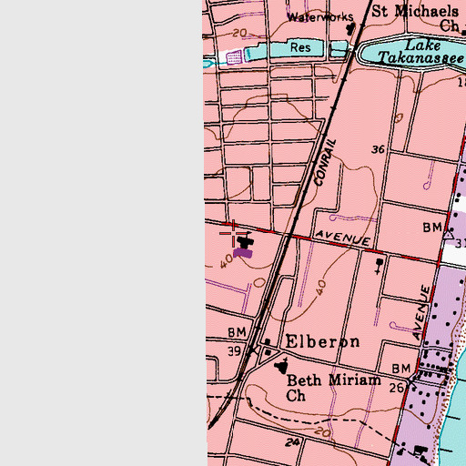 Topographic Map of Ilan High School, NJ