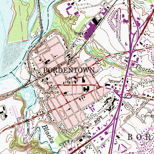 Topographic Map of Saint Mary School, NJ