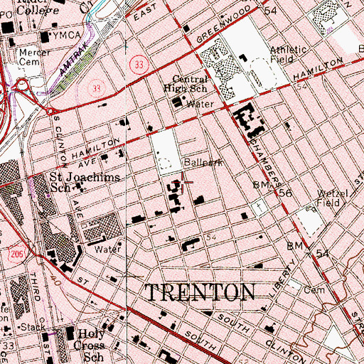 Topographic Map of Immaculate Conception School, NJ