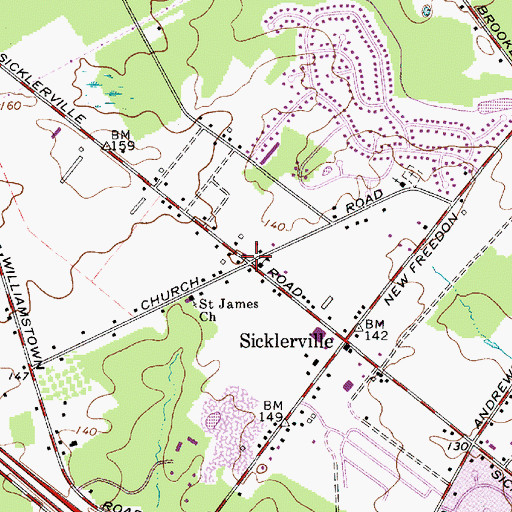 Topographic Map of The Littlest Angels Nursery School, NJ