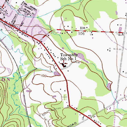 Topographic Map of Barclay Brook Elementary School, NJ