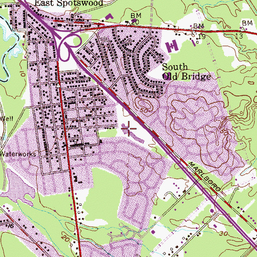 Topographic Map of Saint Thomas the Apostle School, NJ