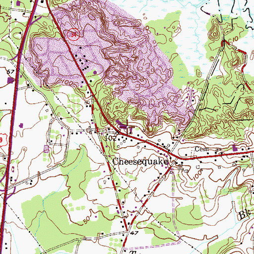 Topographic Map of Cheesequake Elementary School, NJ