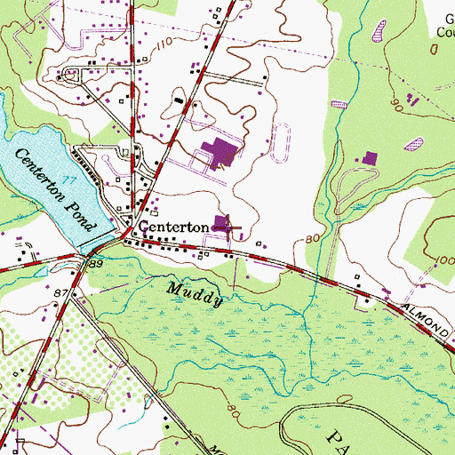 Topographic Map of Pittsgrove Township Middle School, NJ