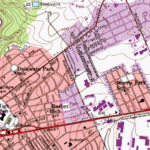 Topographic Map of Saints Philip and James School, NJ