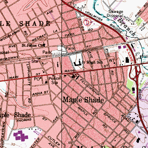 Topographic Map of Our Lady of Perpetual Help School, NJ