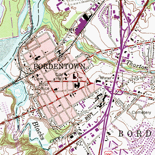 Topographic Map of MacFarland Junior School, NJ