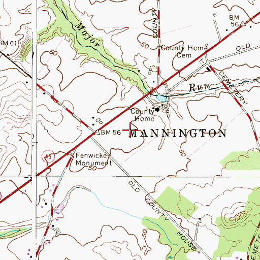 Topographic Map of New Jersey Regional Day School at Mannington, NJ