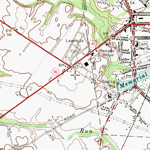 Topographic Map of Salem County Career and Technical High School, NJ