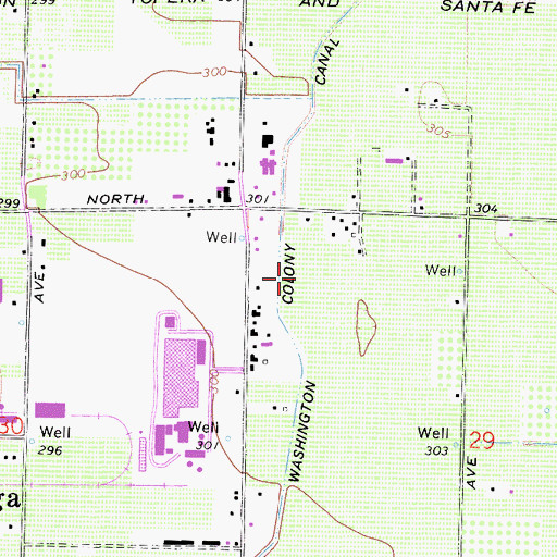 Topographic Map of Washington Canal, CA