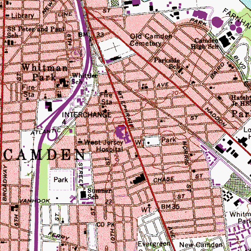 Topographic Map of Distinctions in Urban Education Season Charter School, NJ