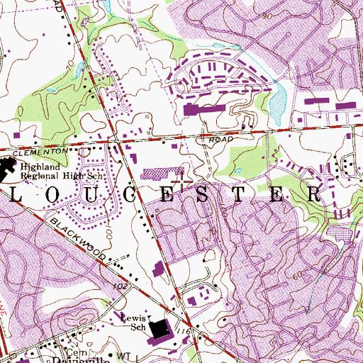 Topographic Map of Kindercare Learning Center School, NJ
