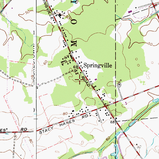 Topographic Map of Springville Elementary School, NJ