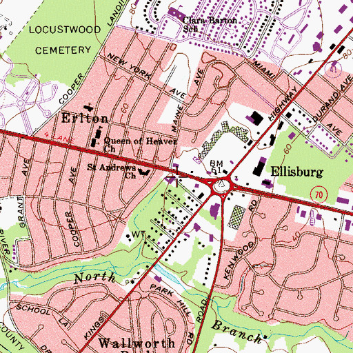 Topographic Map of Saint Andrew's Nursery School and Kindergarten, NJ