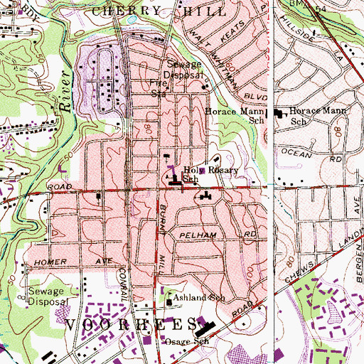 Topographic Map of Pioneer Academy of Science School South Jersey, NJ